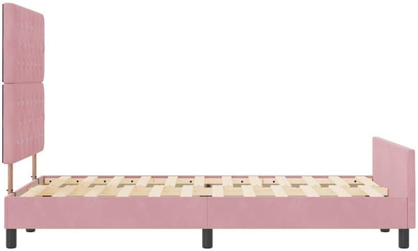 vidaXL Boxspringbett mit Kopfteil Rosa 120 x 200 cm Samt 3344866 Bild 8