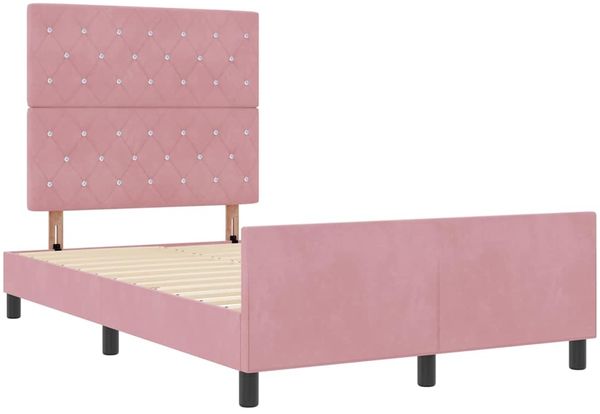 vidaXL Boxspringbett mit Kopfteil Rosa 120 x 200 cm Samt 3344866 Bild 5