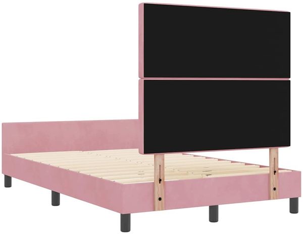 vidaXL Boxspringbett mit Kopfteil Rosa 120 x 200 cm Samt 3344866 Bild 9