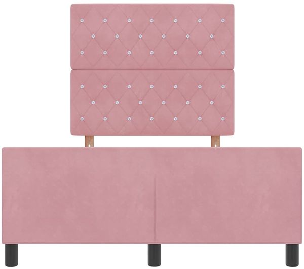 vidaXL Boxspringbett mit Kopfteil Rosa 120 x 200 cm Samt 3344866 Bild 7