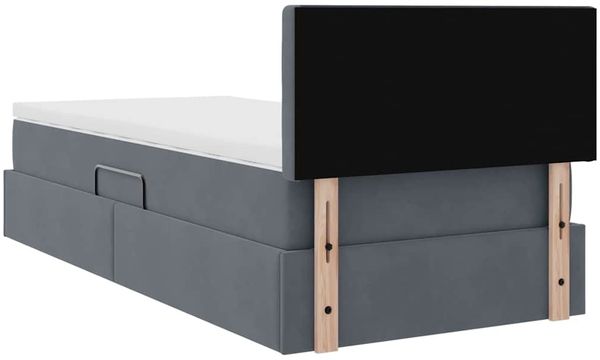 vidaXL Aufbewahrungsbett mit Matratze Dunkelgrau 100 x 200 cm Samt 3370858 Bild 11