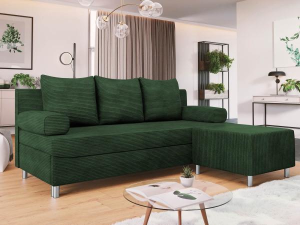 Schlafsofa Dover Cord (Sofa mit Polsterhocker, Farbe: Poso 14)