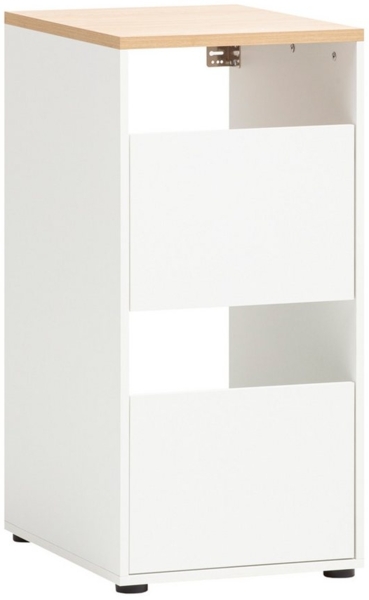 Lomadox Mehrzweckschrank STOBY-80 Wäscheschrank weiß Eiche sortieren von Wäsche