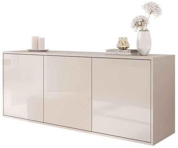 Lookway Kommode wandhängend SANAYI Kaschmir mit Hochglanzfronten