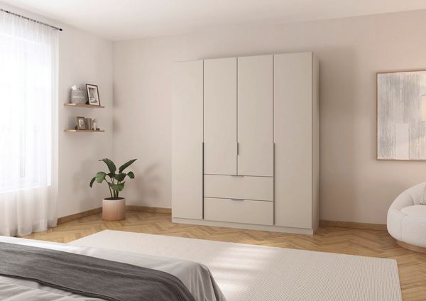 rauch Drehtürenschrank Kleiderschrank Schrank Garderobe AGORDO mit Dekor- oder Hochglanzfront mit Außenschubkästen, in 6 Breiten und 2 Höhen MADE IN GERMANY