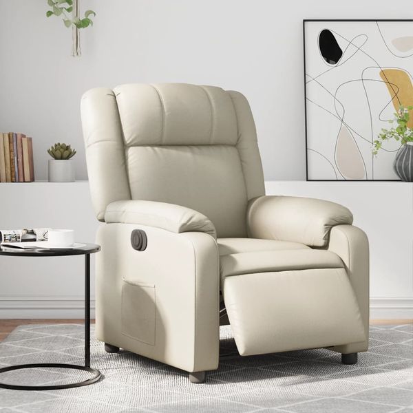 vidaXL Relaxsessel Elektrisch Creme Kunstleder 3205137