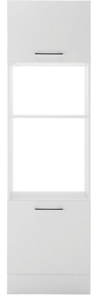 Stella Trading Turin Einbauschrank für Backofen und Mikrowelle in Weiß - Geräumiger Hochschrank Küchenschrank mit viel Stauraum - 60 x 211 x 57 cm (B/H/T)