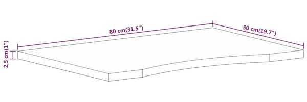 vidaXL Schreibtischplatte mit Aussparung 80x50x2,5 cm Massivholz Mango 370192 Bild 8