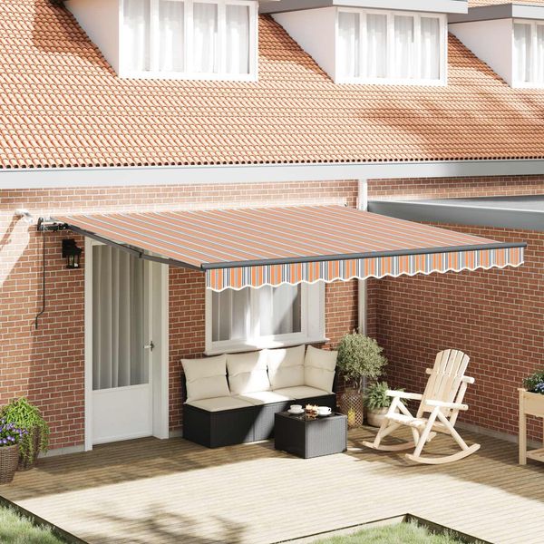 vidaXL Ausziehbare Markise Mehrfarbig 400 x 300 cm Polyester 3330566