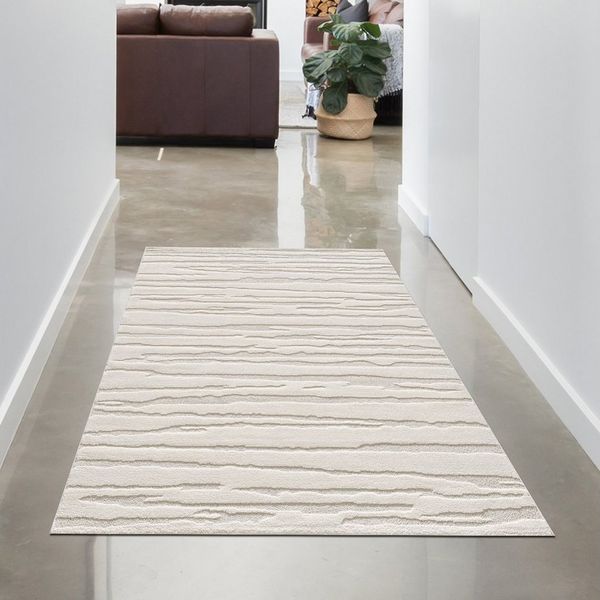 Carpetia Designteppich Kurzflor Teppich mit 3D-Effekt, rechteckig, Höhe: 14 mm, weich, pflegeleicht und für Fußbodenheizung geeignet