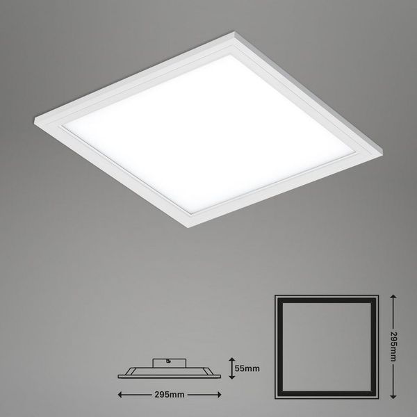 Briloner Leuchten LED Deckenleuchte 7191-016, LED fest integriert, 2700K - Extra-Warmweiß, Deckenlampe, 29,5x29,5x5,5cm, Weiß, 12W, Wohnzimmer, Schlafzimmer