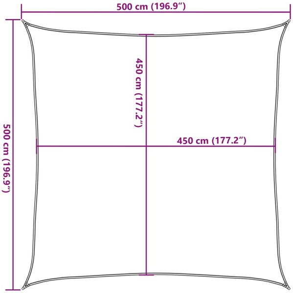 vidaXL Sonnensegel 160 g/m² Schwarz 5x5 m HDPE 311718 Bild 10