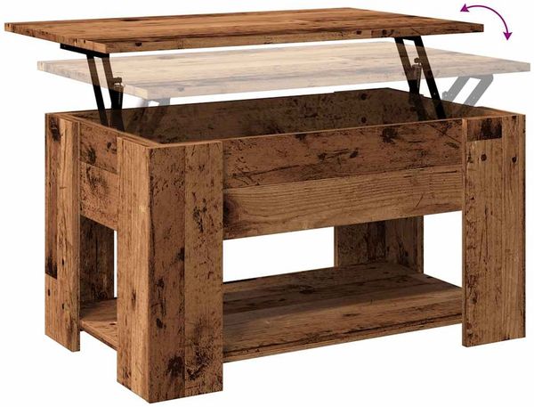 vidaXL Couchtisch Altholz-Optik 79x49x41 cm Holzwerkstoff 856928 Bild 10