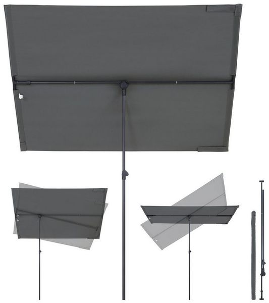 Sekey Sonnenschirm 180x130 cm Rechteckiger Sonnenschirm Balkon, Individuell Verstellbar, LxB: 180,00x130,00 cm, Drehbare Balkonblende, Sonnenschutz für Balkon und Terrasse, UV50+