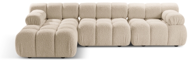 Micadoni Modulares Ecksofa Bellis 4-Sitzer Links Boucle Rolf Helles Beige
