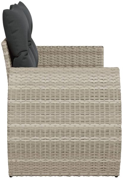 vidaXL Gartensofa mit Kissen 2-Sitzer Hellgrau Poly Rattan 366197 Bild 5