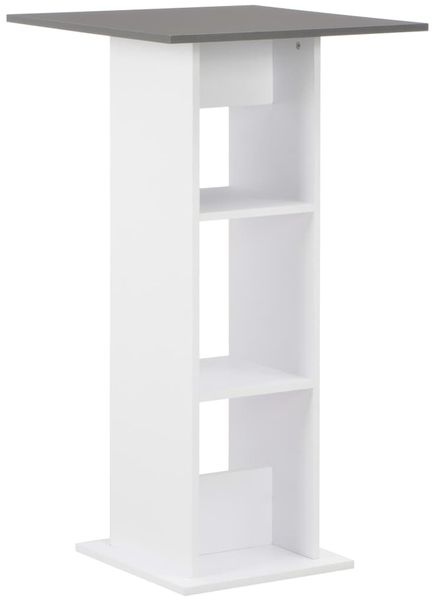 Bartisch Weiß und Anthrazit 60 x 60 x 110 cm
