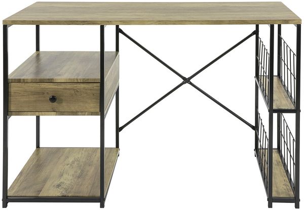 SoBuy FWT61-N Schreibtisch, MDF, PVC-Furnier, Holzfarben, 118 x 75 x 48 cm