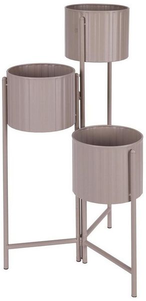Koopman Pflanzentreppe LAIRA, 3 Ebenen, Sandgrau, Metall, B 19,5 x H 67,5 x T 19,3 cm