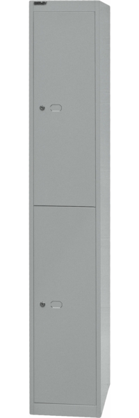Bisley Garderobenschrank Office, 1 Abteil, 2 Fächer, T 457 mm, Farbe silber Bild 3