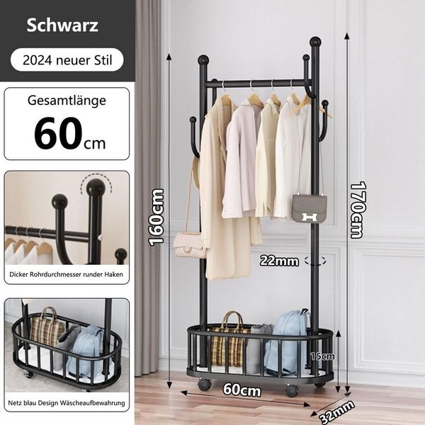 MOPUEA Garderobenständer Freistehender Kleiderständer,Mobile Kleiderständer(60cm*170cm), (1 St)