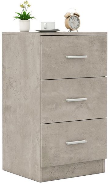 COSTWAY Nachttisch (1-St), mit 3 Schubladen, Büroschrank Beistelltisch 37x34x66,5cm
