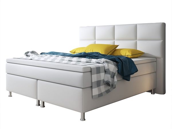 Boxspringbett Miami 180x200 cm Kunstleder Weiß Bild 5