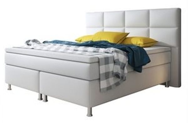 Boxspringbett Miami 180x200 cm Kunstleder Weiß Bild 6