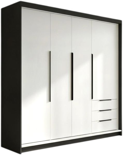 Schwebetürenschrank KLARI 2-türig Schrank 200 cm (mit Spiegel) Farbe: Schwarz, Weiß, Weiß Bild 2