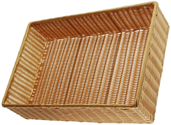 Dekoleidenschaft Regalkorb Auslagekorb aus Polyrattan, Schrankkorb, Aufbewahrungskorb, Brotkorb, Flechtkorb, Buffetkorb abwaschbar, Obstkorb, Servierkorb, Verkaufskorb