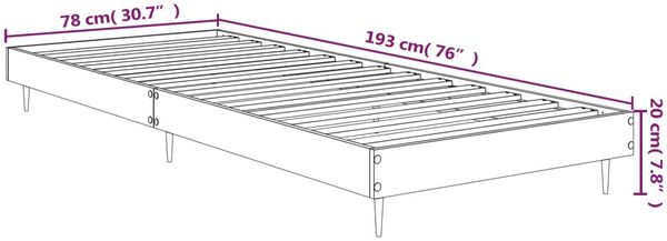 vidaXL Bettgestell Hochglanz-Weiß 75x190 cm Holzwerkstoff 832311 Bild 10