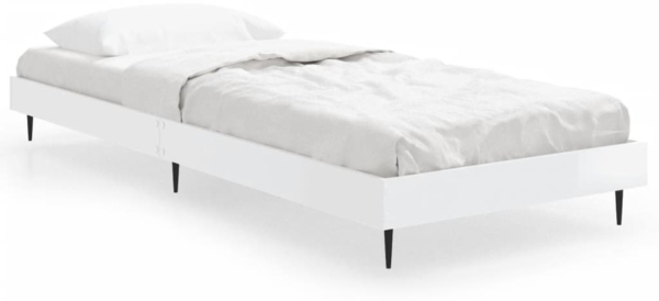 vidaXL Bettgestell Hochglanz-Weiß 75x190 cm Holzwerkstoff 832311