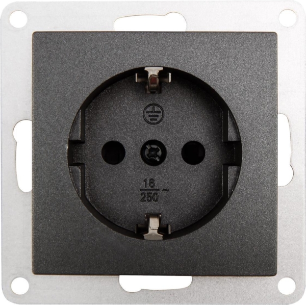Schutzkontakt-Steckdose McPower ''Flair'' 250V~/16A, UP, Einsteckschutz, anthrazit