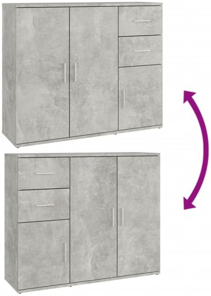 vidaXL Sideboard Betongrau 91x29,5x75cm Holzwerkstoff 823273 Bild 8