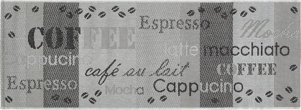 Andiamo Küchenläufer ARIZONA 1, rechteckig, Höhe: 5 mm, Flachgewebe, Motiv Kaffee, mit Schriftzug, In- und Outdoor geeignet