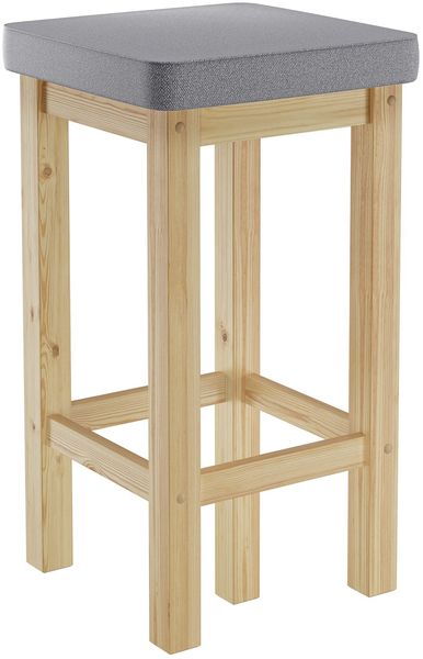 Barhocker Holzhocker 60 cm verschiedene Polsterfarben Kiefer V-90.71-44P