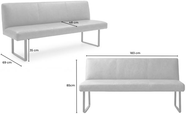 KAWOLA Esszimmerbank ELEEN Leder olivgrün 183cm 85 x 69 x 183 cm Bild 9