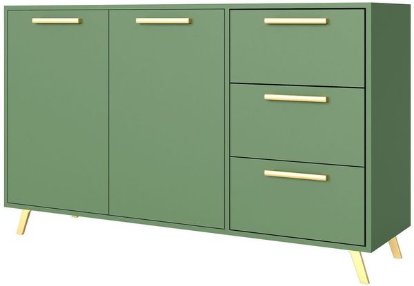 Compleo Kommode ALEX II mit 3 Schubladen und 2 Türen, Glamour design, praktische Kommode