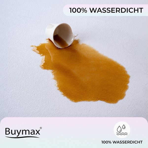 Matratzenschutzbezug Buymax, Wasserdicht Matratzenschoner mit Rundumbezug bis 60° Waschbar