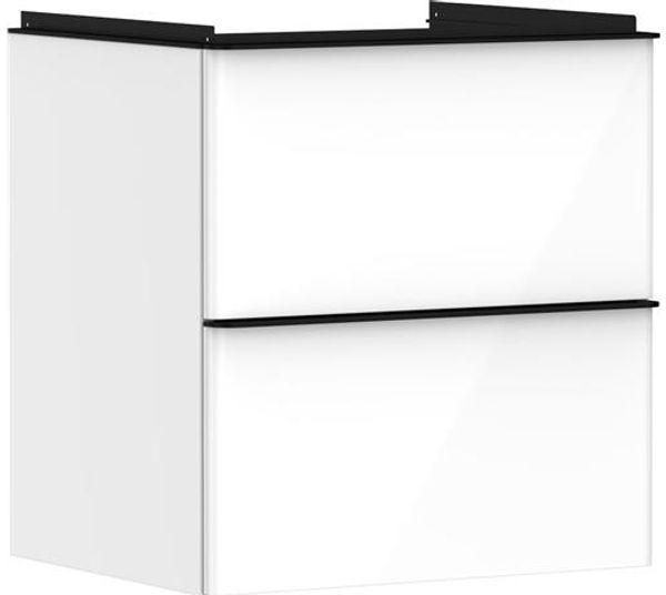 Unterschrank XeluQ 2 Schubladen 580x475 weiß/schwarz
