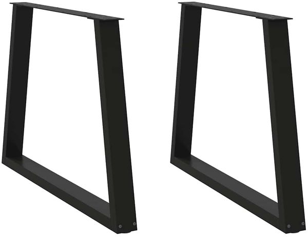 vidaXL Esstisch Beine V-Form 2 Stück Schwarz 100x(72-73,3) cm Stahl 4012580