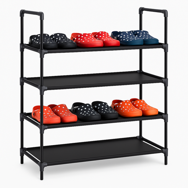 Schuhregal mit 4 Ablagen Schuhablage Schuhständer Schuhständer Stecksystem platzsparend Schuhschrank Camping