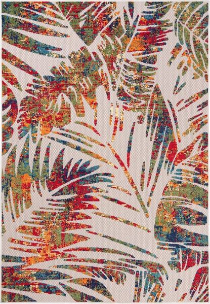Mazovia Designteppich In- & Outdoor Teppich Wetterfest & UV-beständig Balkon - Bunt, 80 x 150 cm, Höhe 6 mm, Kurzflor, Weich, Pflegeleicht, Flachgewebe