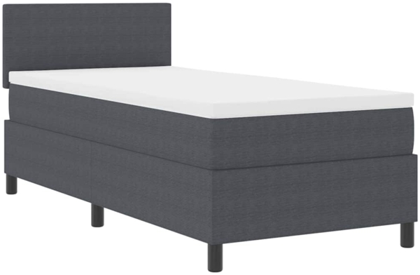 vidaXL Boxspringbett Dunkelgrau und Weiß 203 x 80 x 88 cm Cordstoff 3337488