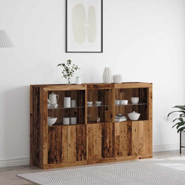 vidaXL LED-Sideboard Altholz 162 x 37 x 100 cm Holzwerkstoff 3333122