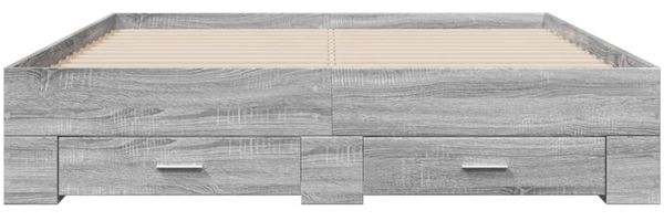 vidaXL Bettgestell mit Schubladen Grau Sonoma 160x200 cm Holzwerkstoff 3280375 Bild 4