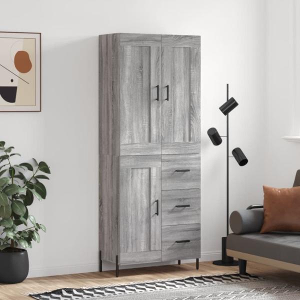 vidaXL Highboard Grau Sonoma 69,5x34x180 cm Holzwerkstoff 3200015