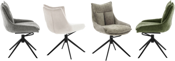 2er Set Sesselstuhl Parker, 360° drehbar - Oliv / Schwarz Bild 15