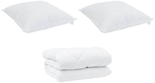 vidaXL Winterbettdecke mit Kissen 3 pcs Weiß Mikrofaser 3377745 Bild 1