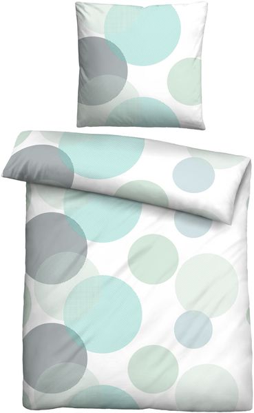 Traumhaft schlafen - Castell - Markenbettwäsche Thermo-Fleece Bettwäsche 0360660 BLASEN, mint, 1x 155x220 cm + 1x 80x80 cm